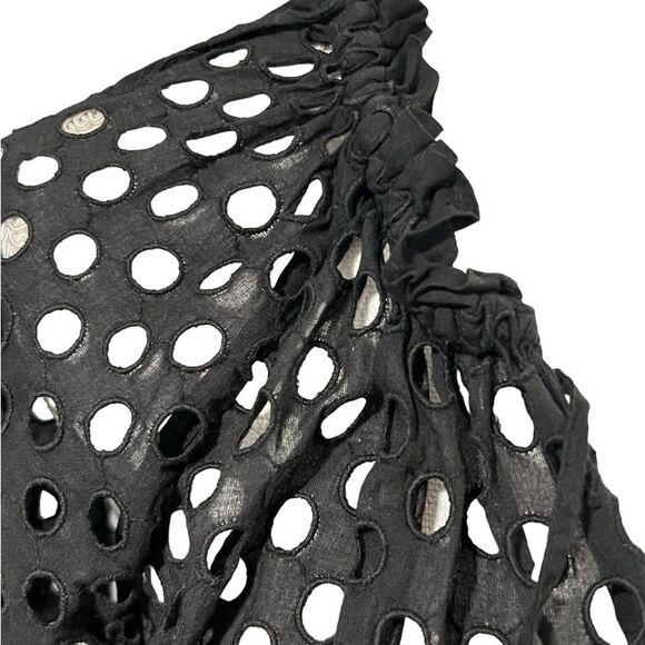 Anthropologie Ne Quittez Pas Eyelet Top Sz XS Black Beachy Resort Whimsigoth - Picture 4 of 11